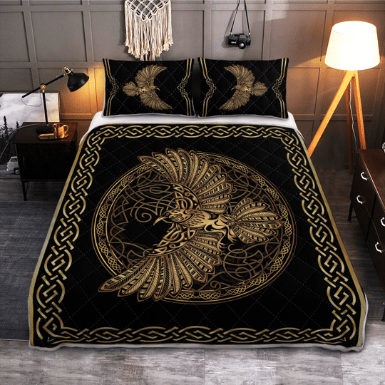 OdinS-Celtic-Raven-On-The-Background-Yggdrasil-Tree-Viking-Quilt-Bedding-Set-1
