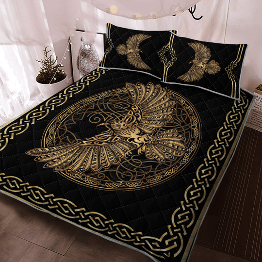 OdinS-Celtic-Raven-On-The-Background-Yggdrasil-Tree-Viking-Quilt-Bedding-Set-2