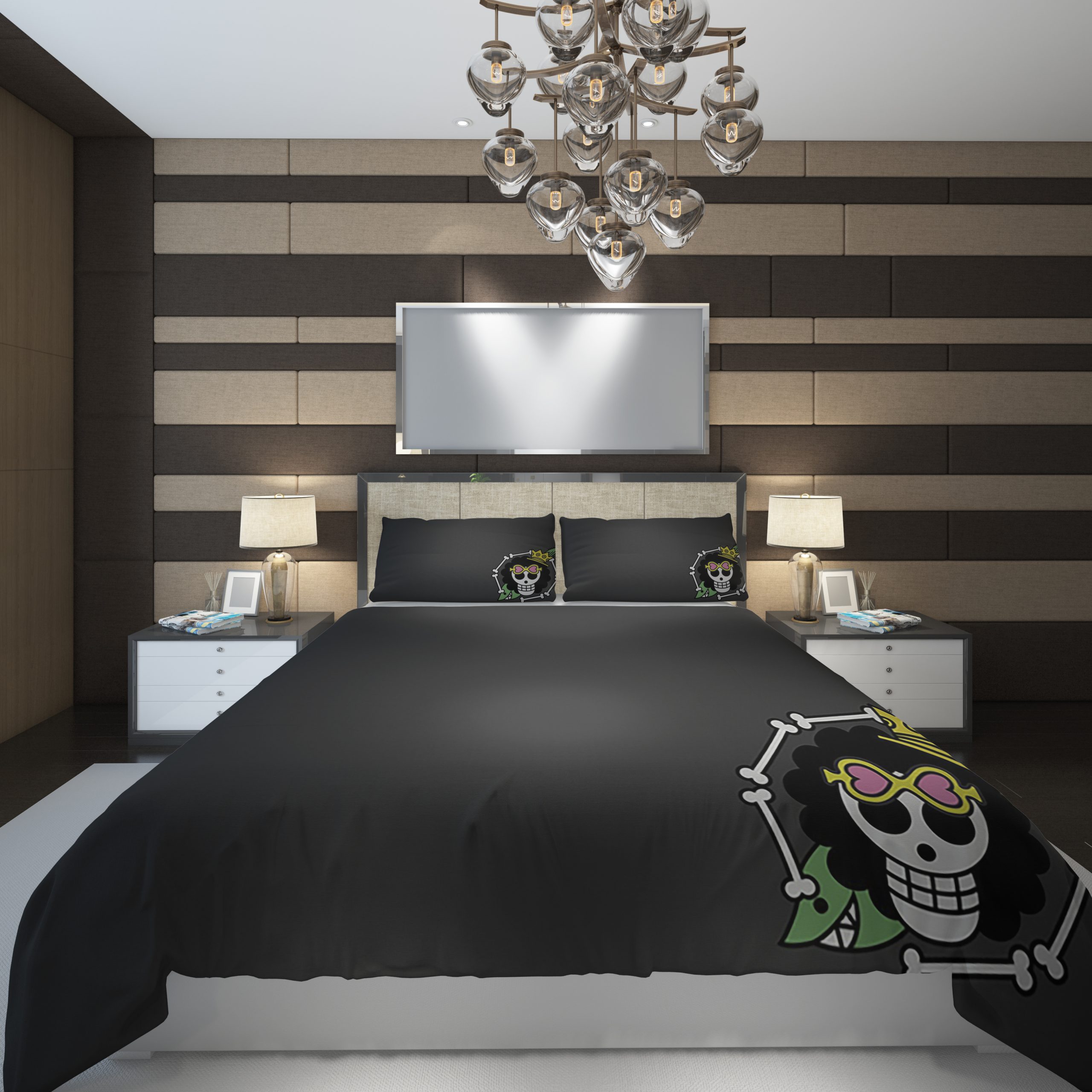 One Piece Logo Brook Duvet Cover and Pillowcase Set Bedding Set One Piece Logo Brook Duvet Cover and Pillowcase Set Bedding Set