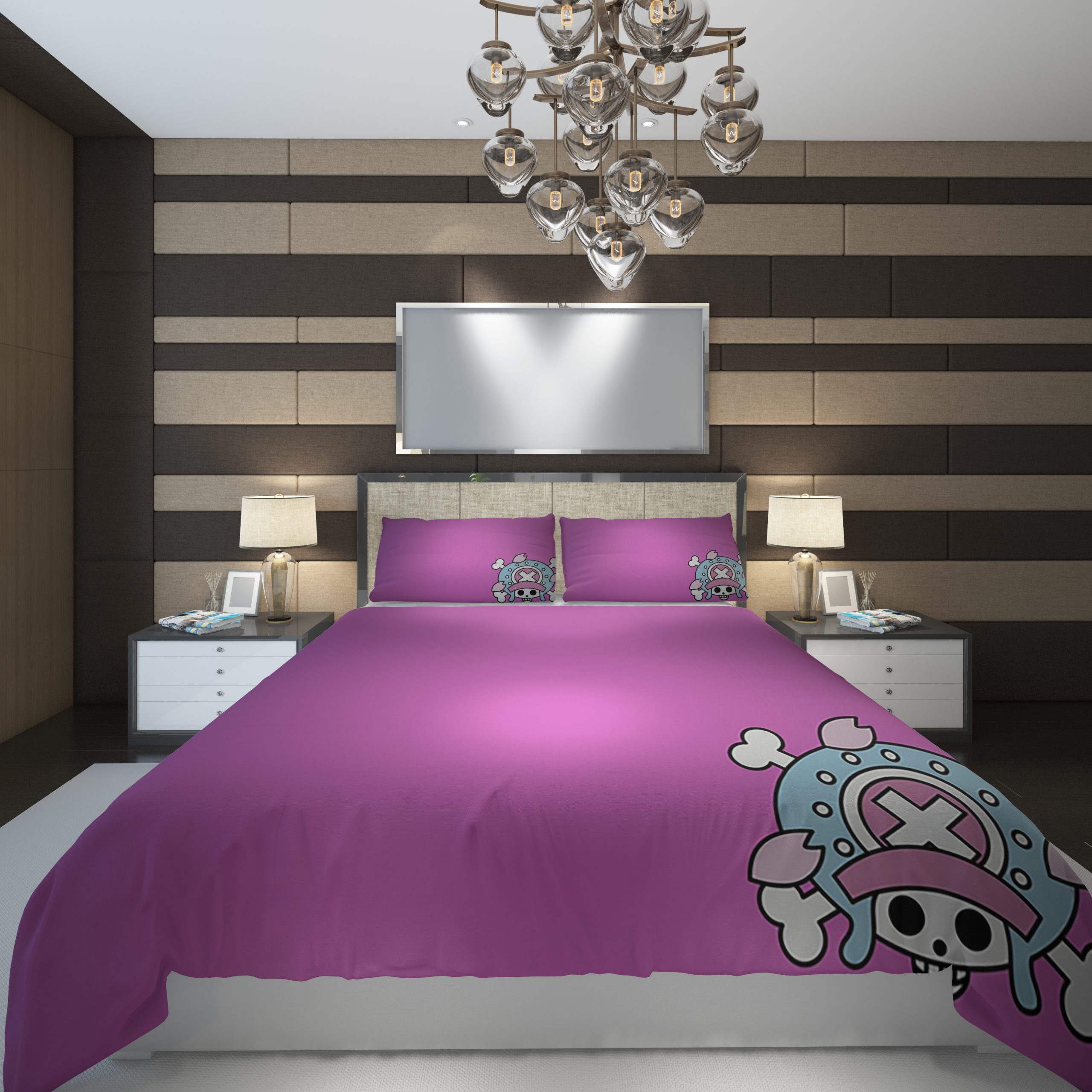 One Piece Logo Chopper Duvet Cover and Pillowcase Set Bedding Set One Piece Logo Chopper Duvet Cover and Pillowcase Set Bedding Set