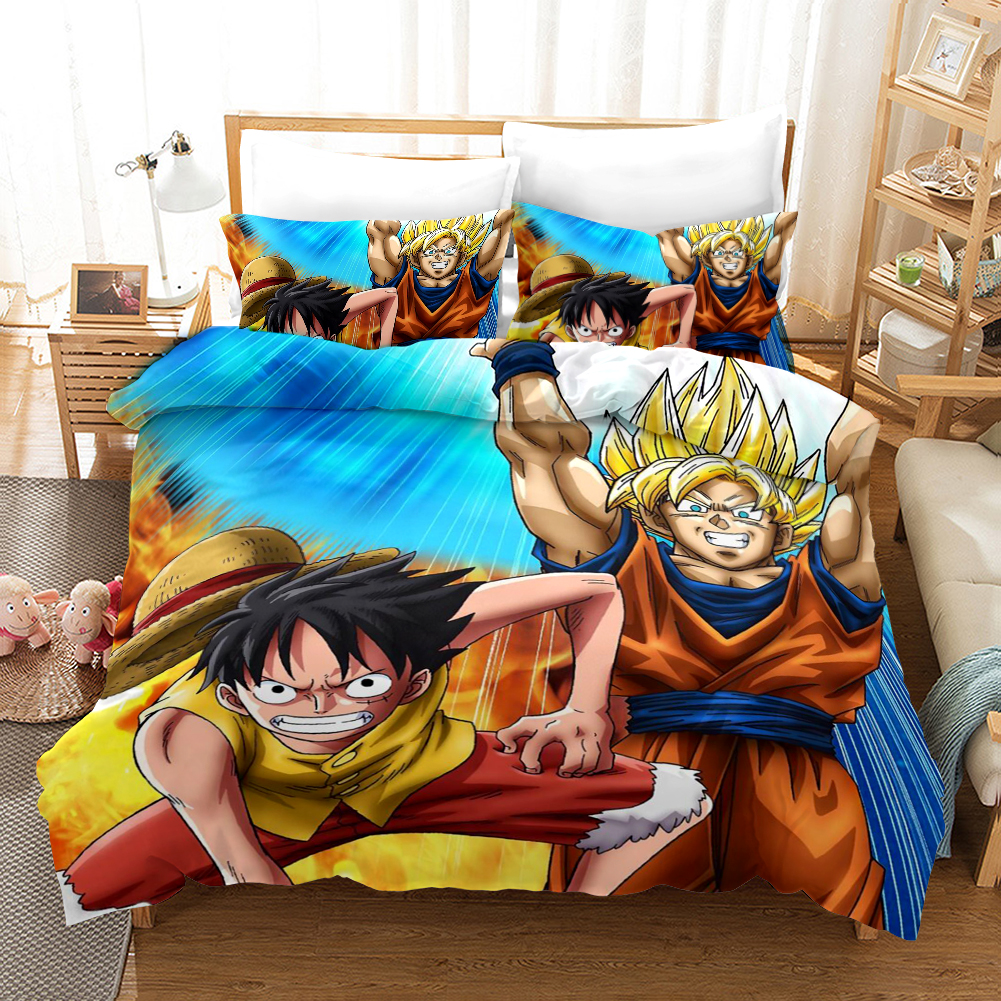 One Piece Vs Dragon Ball Duvet Cover and Pillowcase Set Bedding Set One Piece Vs Dragon Ball Duvet Cover and Pillowcase Set Bedding Set