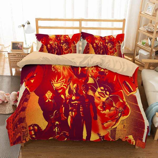One Punch Man Duvet Cover and Pillowcase Set Bedding Set 734 One Punch Man Duvet Cover and Pillowcase Set Bedding Set 734