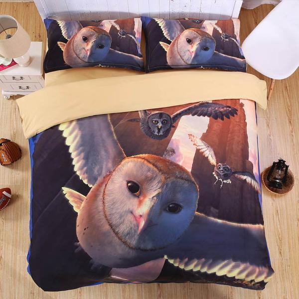 Owl Duvet Cover and Pillowcase Set Bedding Set 591 Owl Duvet Cover and Pillowcase Set Bedding Set 591