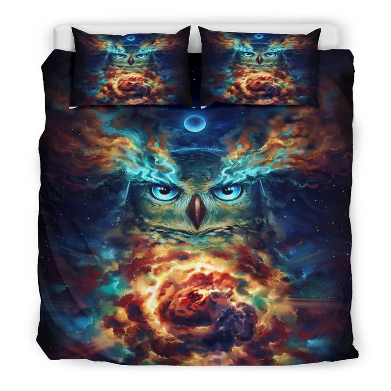 Owl Galaxy Duvet Cover and Pillowcase Set Bedding Set Owl Galaxy Duvet Cover and Pillowcase Set Bedding Set