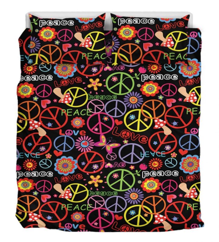 Peace Love Duver Duvet Cover and Pillowcase Set Bedding Set 884 Peace Love Duver Duvet Cover and Pillowcase Set Bedding Set 884