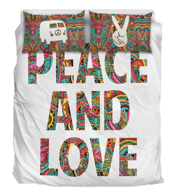Peace Love Duver Duvet Cover and Pillowcase Set Bedding Set 896 Peace Love Duver Duvet Cover and Pillowcase Set Bedding Set 896