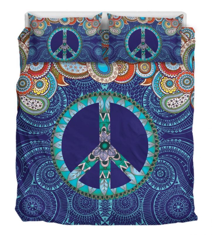 Peace Mandala Blue Duver Duvet Cover and Pillowcase Set Bedding Set Peace Mandala Blue Duver Duvet Cover and Pillowcase Set Bedding Set