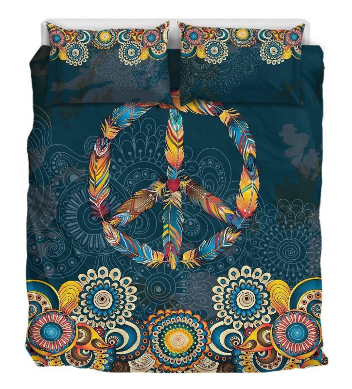 Peace Mandala Navy Duver Duvet Cover and Pillowcase Set Bedding Set Peace Mandala Navy Duver Duvet Cover and Pillowcase Set Bedding Set