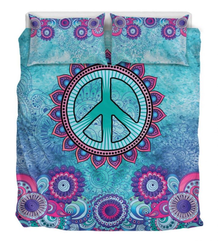 Peace Mandala Turquoise Duver Duvet Cover and Pillowcase Set Bedding Set 885 Peace Mandala Turquoise Duver Duvet Cover and Pillowcase Set Bedding Set 885