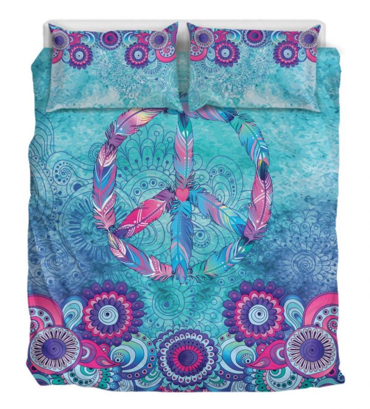 Peace Mandala Turquoise Duver Duvet Cover and Pillowcase Set Bedding Set 908 Peace Mandala Turquoise Duver Duvet Cover and Pillowcase Set Bedding Set 908