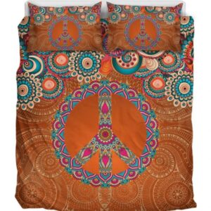 Peace On Earth Mandala Duver Duvet Cover and Pillowcase Set Bedding Set