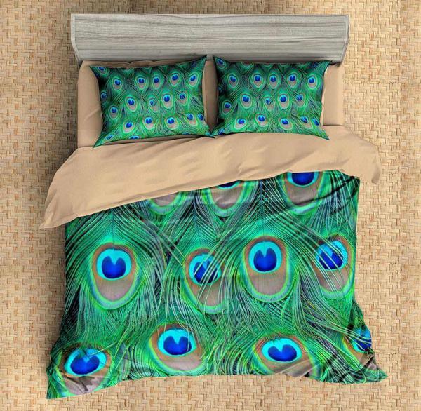Peacock Feathers Duvet Cover and Pillowcase Set Bedding Set Peacock Feathers Duvet Cover and Pillowcase Set Bedding Set