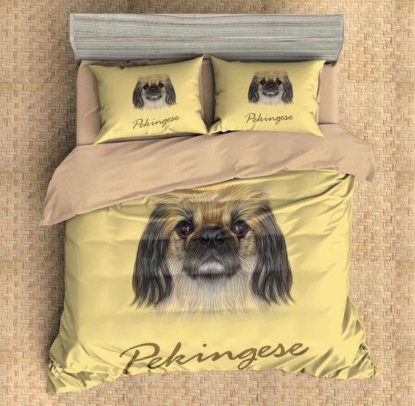 Pekingese Duvet Cover and Pillowcase Set Bedding Set Pekingese Duvet Cover and Pillowcase Set Bedding Set