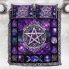 Pentagram Witch Triple Moon Quilt Bedding Set