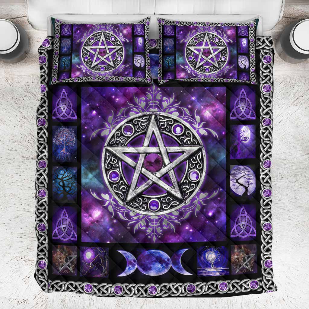 Pentagram Witch Triple Moon Quilt Bedding Set Pentagram Witch Triple Moon Quilt Bedding Set
