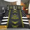 Personalized Custom Rank Proudly Served Navy Veteran Bedding Set
