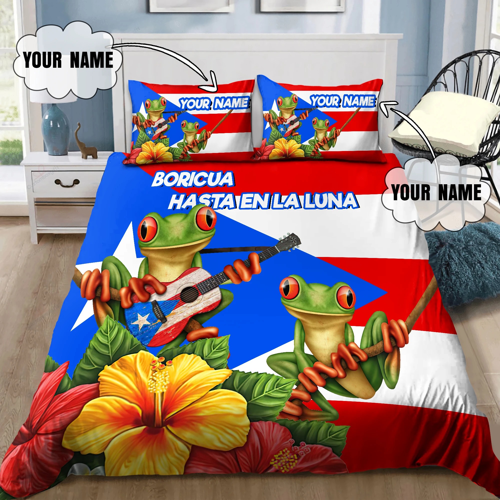Personalized-Customize-Name-Coqui-Puerto-Rico-Bedding-Set-1