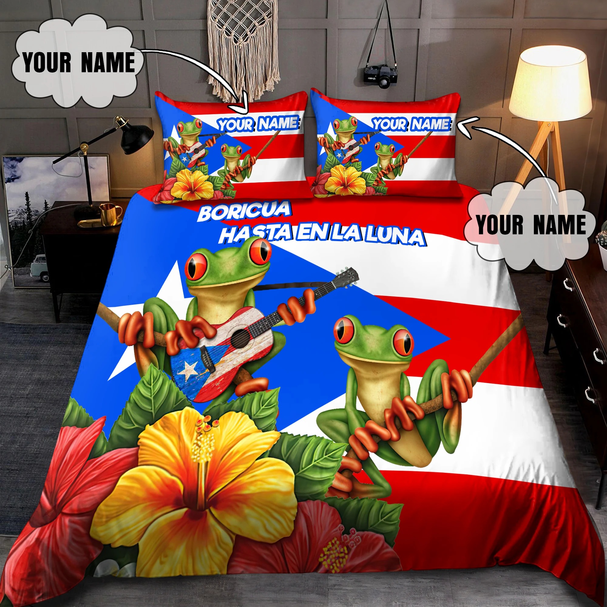 Personalized Customize Name Coqui Puerto Rico Bedding Set Personalized Customize Name Coqui Puerto Rico Bedding Set
