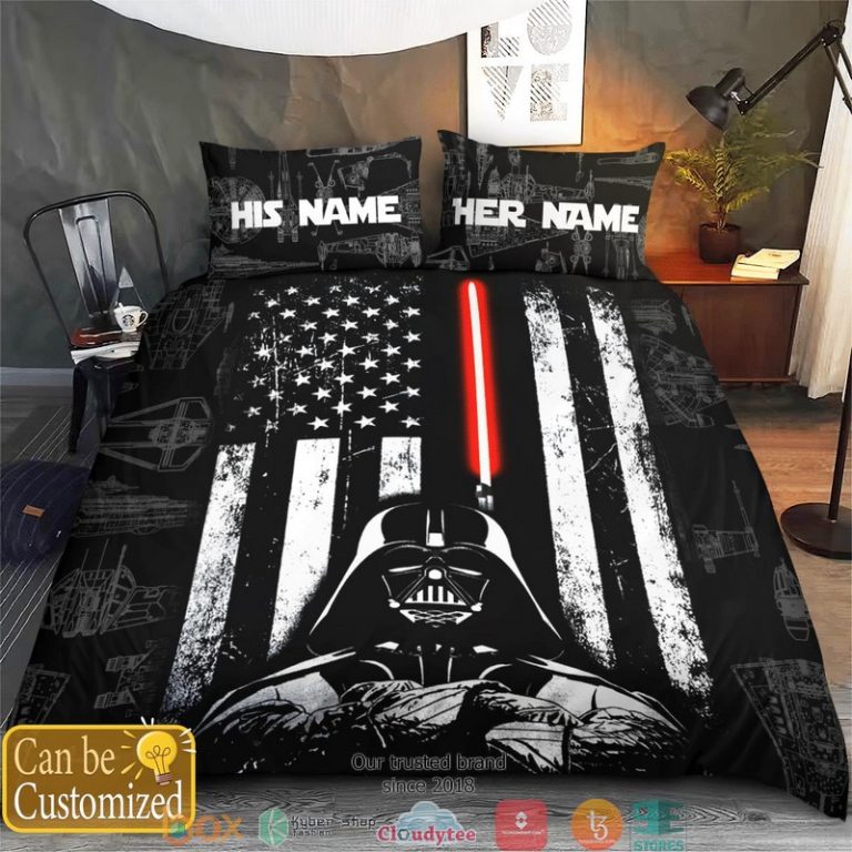 Personalized-Darth-Vader-Amrican-Flag-Black-Bedding-Set-1