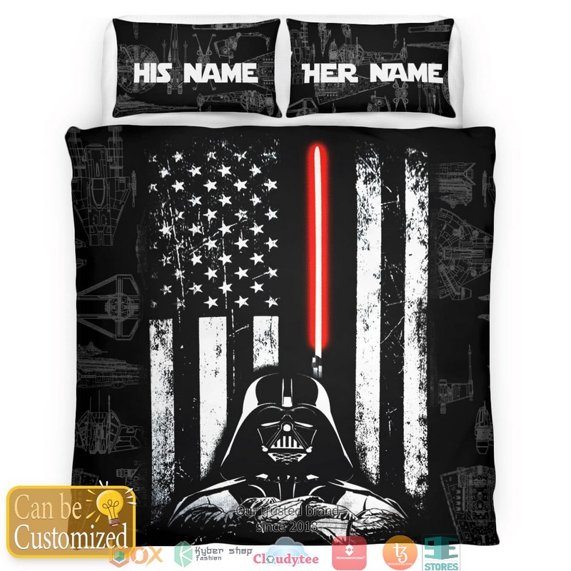 Personalized Darth Vader Amrican Flag Black Bedding Set Personalized Darth Vader Amrican Flag Black Bedding Set