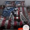 Personalized Football Us Flag Quilt Bedding Set-