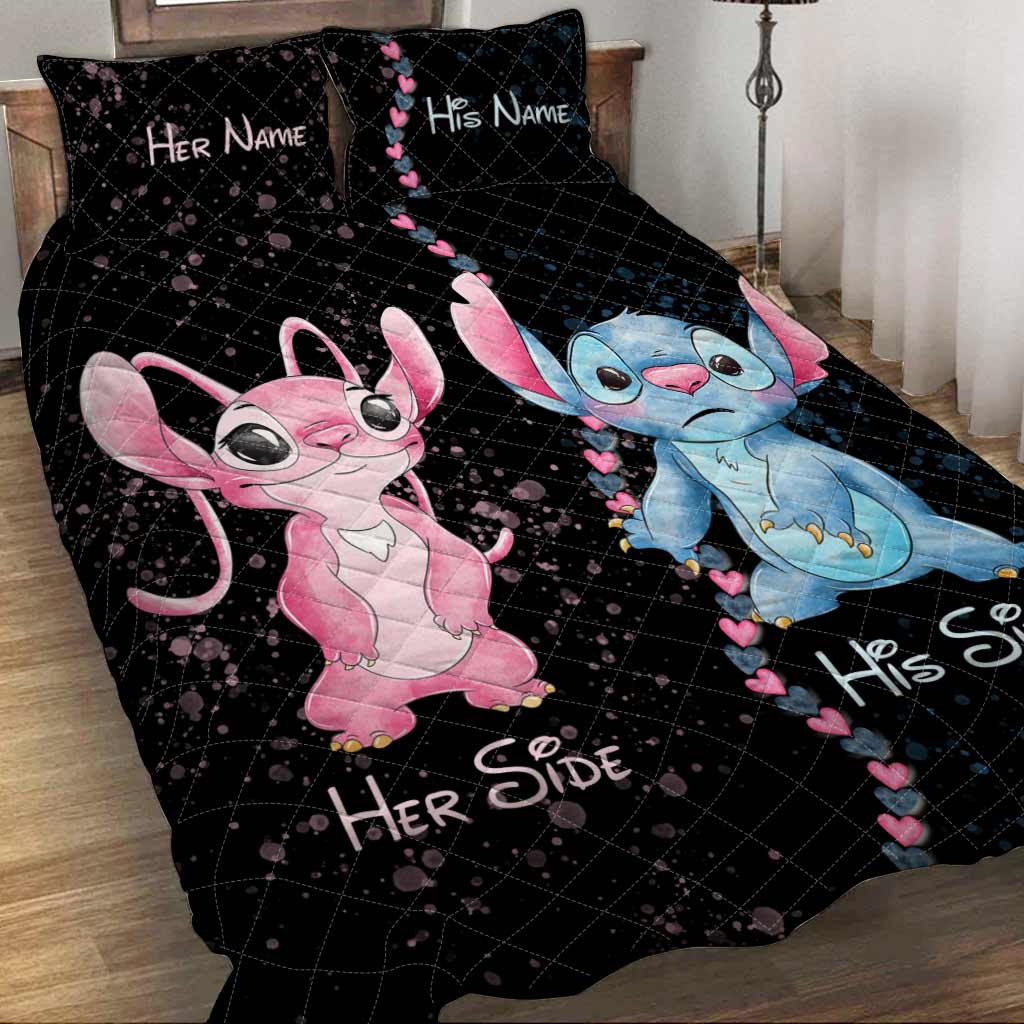 Personalized His Side Her Side Stitch Ohana Bedding Set Personalized His Side Her Side Stitch Ohana Bedding Set