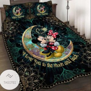 Personalized I Love You To The Moon And Back Mouse Bedding Set-