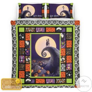 Personalized Jack Skellington Nightmare Couple Bedding Set