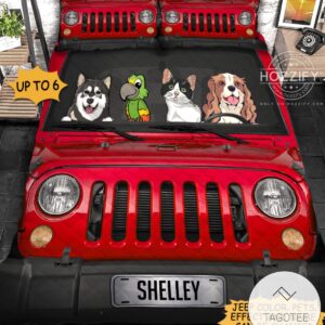 Personalized Jeep Wrangler Jk Front Pet Dog Cat Parrot Rabbit Bedding Set