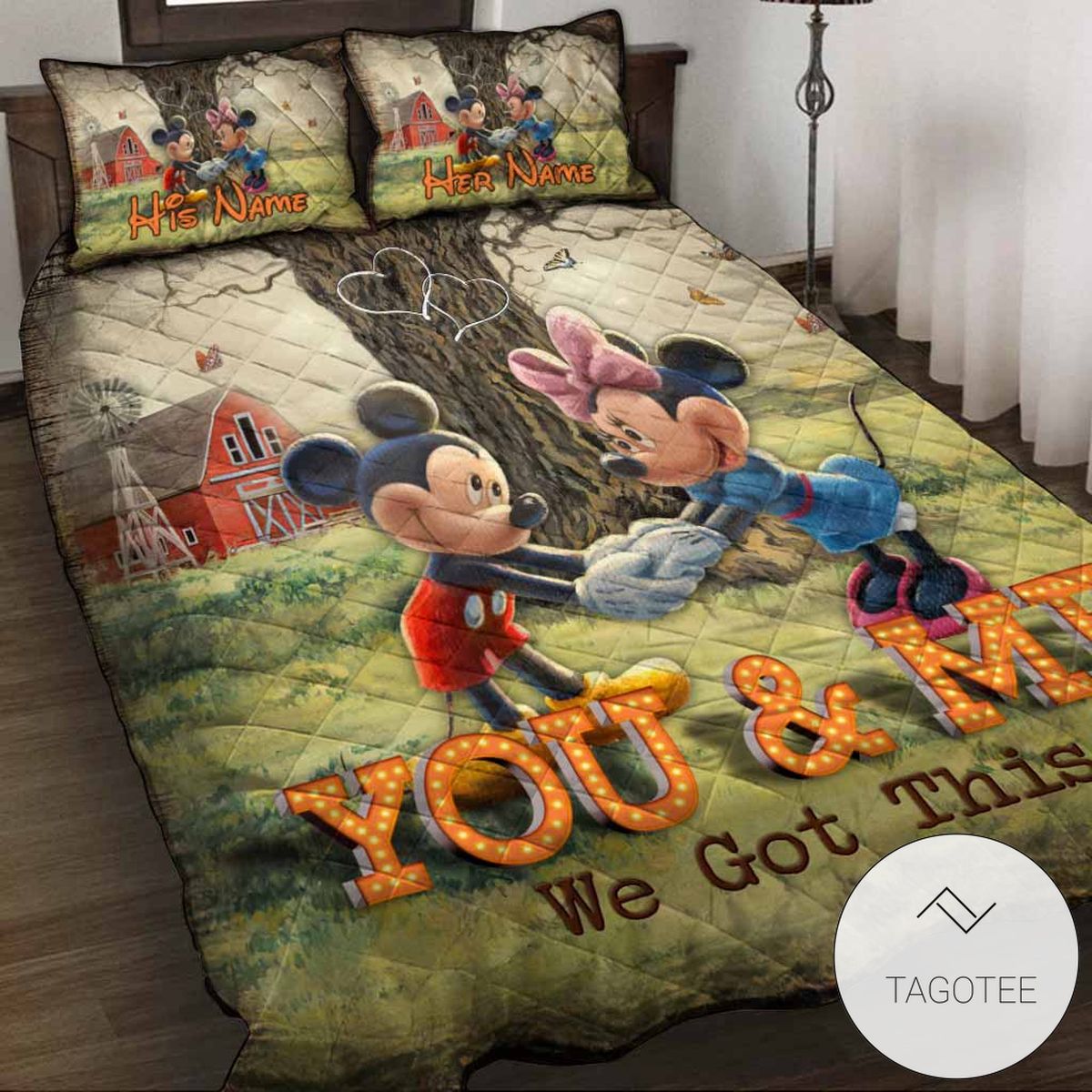 Personalized Mickey And Minnie You And Me We Got This Quilt Bedding Set Personalized Mickey And Minnie You And Me We Got This Quilt Bedding Set