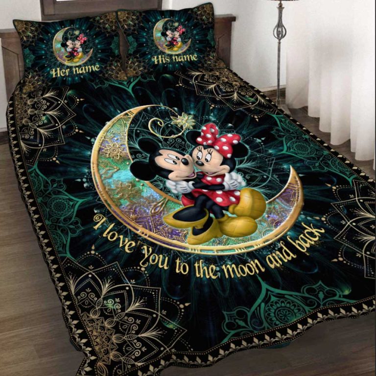 Personalized-Mickey-Minnie-I-Love-You-To-The-Moon-And-Back-Bedding-Set-Limited-Edition-1