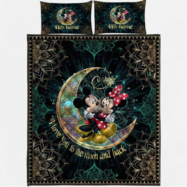 Personalized-Mickey-Minnie-I-Love-You-To-The-Moon-And-Back-Bedding-Set-Limited-Edition-2