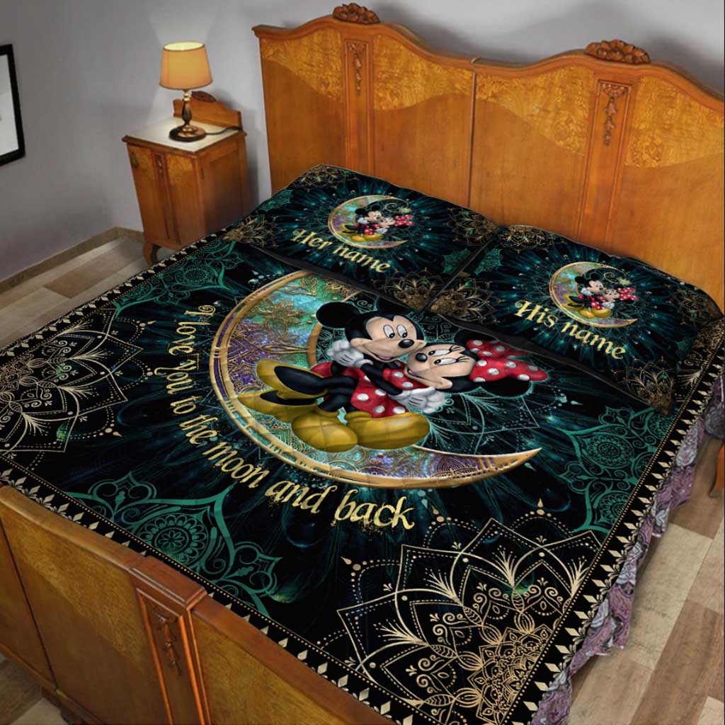 Personalized Mickey Minnie I Love You To The Moon And Back Bedding Set- Limited Edition Personalized Mickey Minnie I Love You To The Moon And Back Bedding Set- Limited Edition
