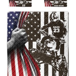 Personalized Motorcycle Biker Custom Quilt Bedding Set