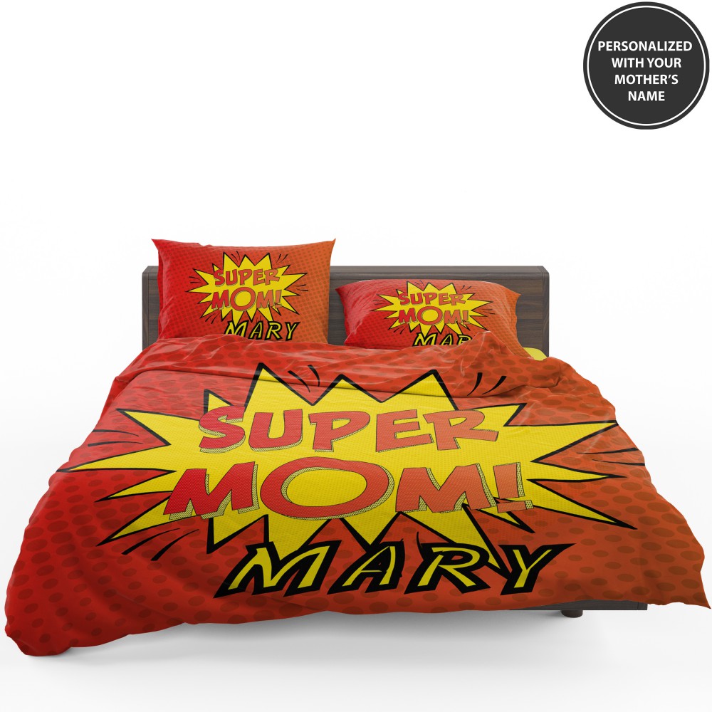 Personalized The Super Mom Custom Bedding Set Personalized The Super Mom Custom Bedding Set
