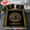 Personalized Versace Black Gold Border Duvet Cover Bedding Set