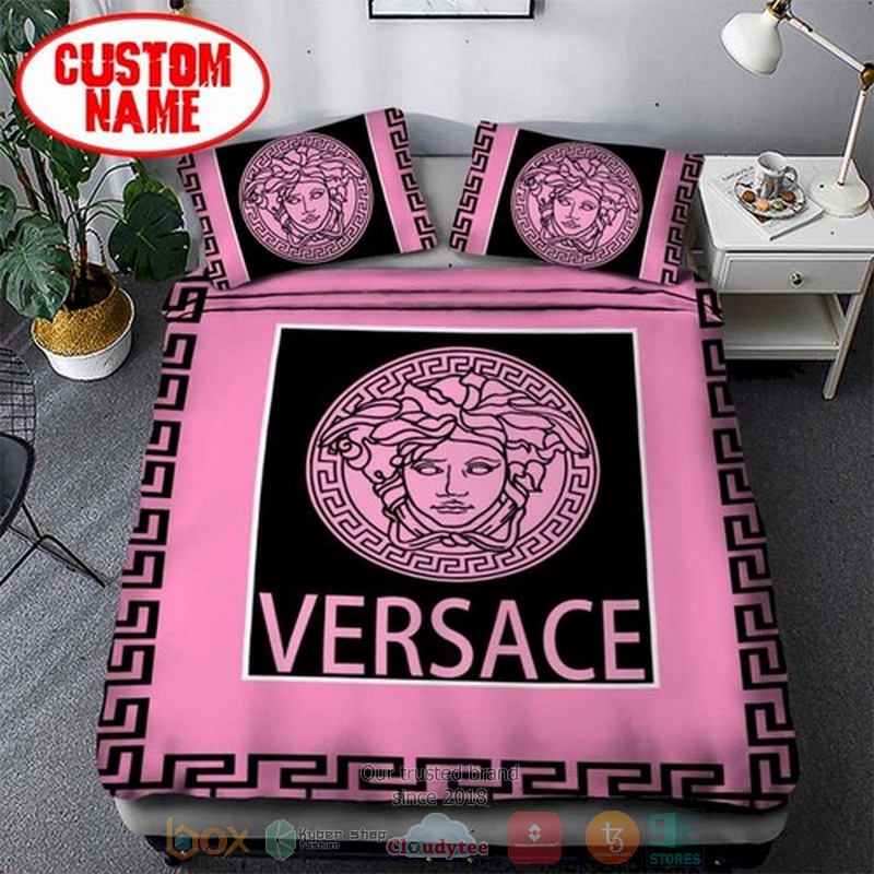 Personalized Versace Luxury Brand Custom Pink Bedding Set Personalized Versace Luxury Brand Custom Pink Bedding Set