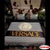 Personalized Versace Luxury Brand Custom White Brown Bedding Set
