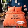 Personalized Versace Orange Duvet Cover Bedding Set