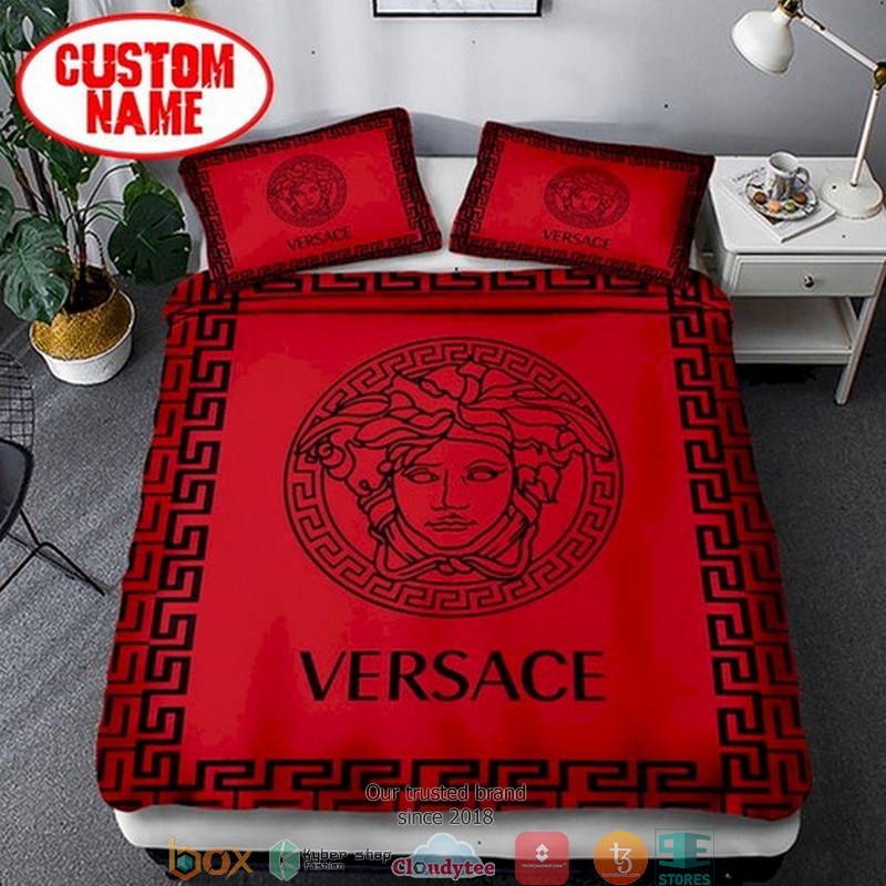 Personalized Versace Red Black Border Duvet Cover Bedding Set Personalized Versace Red Black Border Duvet Cover Bedding Set