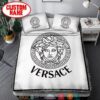 Personalized Versace White Black Border Duvet Cover Bedding Set