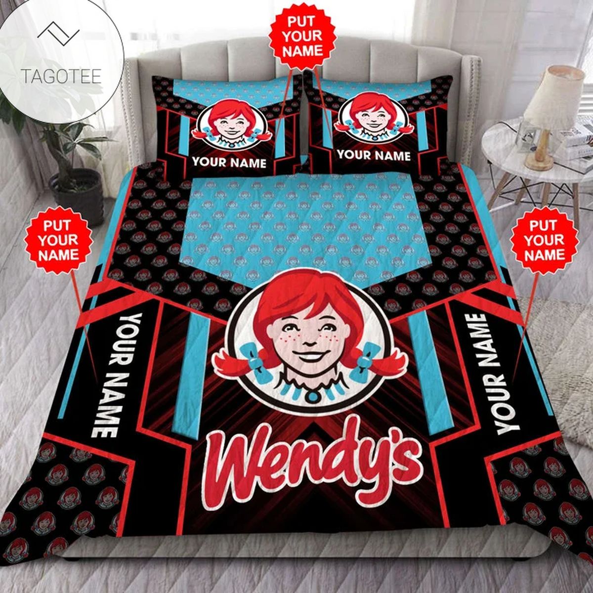 Personalized Wendy’S Brand Quilt Bedding Set- Personalized Wendy’S Brand Quilt Bedding Set-