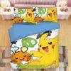 Pikachu Pokemon 2218 Duvet Cover and Pillowcase Set Bedding Set