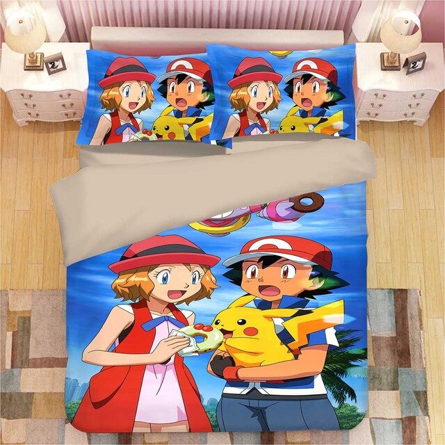 Pikachu Pokemon 2221 Duvet Cover and Pillowcase Set Bedding Set Pikachu Pokemon 2221 Duvet Cover and Pillowcase Set Bedding Set