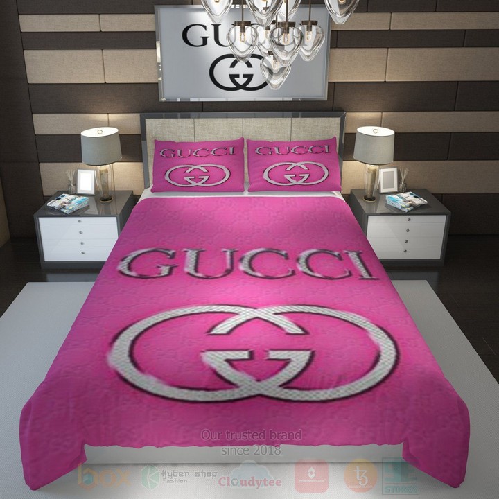 Pink Gucci Inspired Bedding Set Pink Gucci Inspired Bedding Set