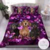 Pink Purple Dachshunds And Flowers Bedding Set