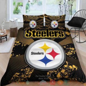 Pittsburgh Steelers Nfl Logo Yellow Black Bedding Set