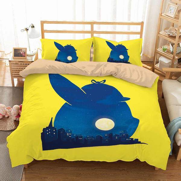 Pok Mon Detective Pikachu Duvet Cover and Pillowcase Set Bedding Set Pok Mon Detective Pikachu Duvet Cover and Pillowcase Set Bedding Set