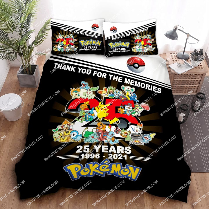 Pokemon 25Th Anniversary 1996-2021 Thank You For The Memories Bedding Set Pokemon 25Th Anniversary 1996-2021 Thank You For The Memories Bedding Set