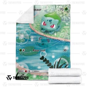 Pokemon Bulbasaur Custom Bedding Set And Quilt Blanket